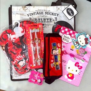 Girls gift set of 5, Betty Boop, Disney, Hello Kitty